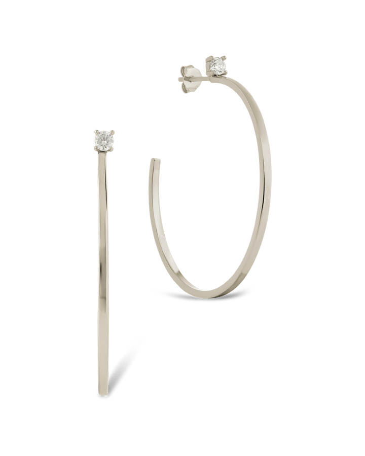 Sterling Silver Kamryn Luxe Stone Accent Hoops