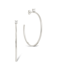 Sterling Silver Kamryn Luxe Stone Accent Hoops