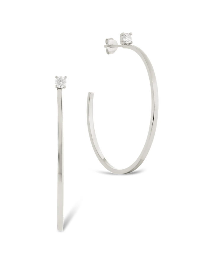 Sterling Silver Kamryn Luxe Stone Accent Hoops