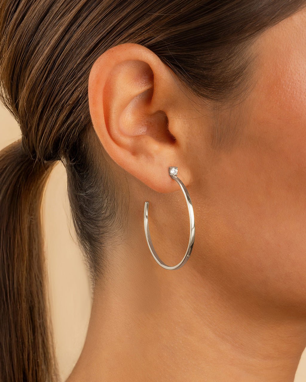 Sterling Silver Kamryn Luxe Stone Accent Hoops - Sterling Forever