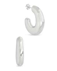 Avril Elongated Chunky Hoop Earrings