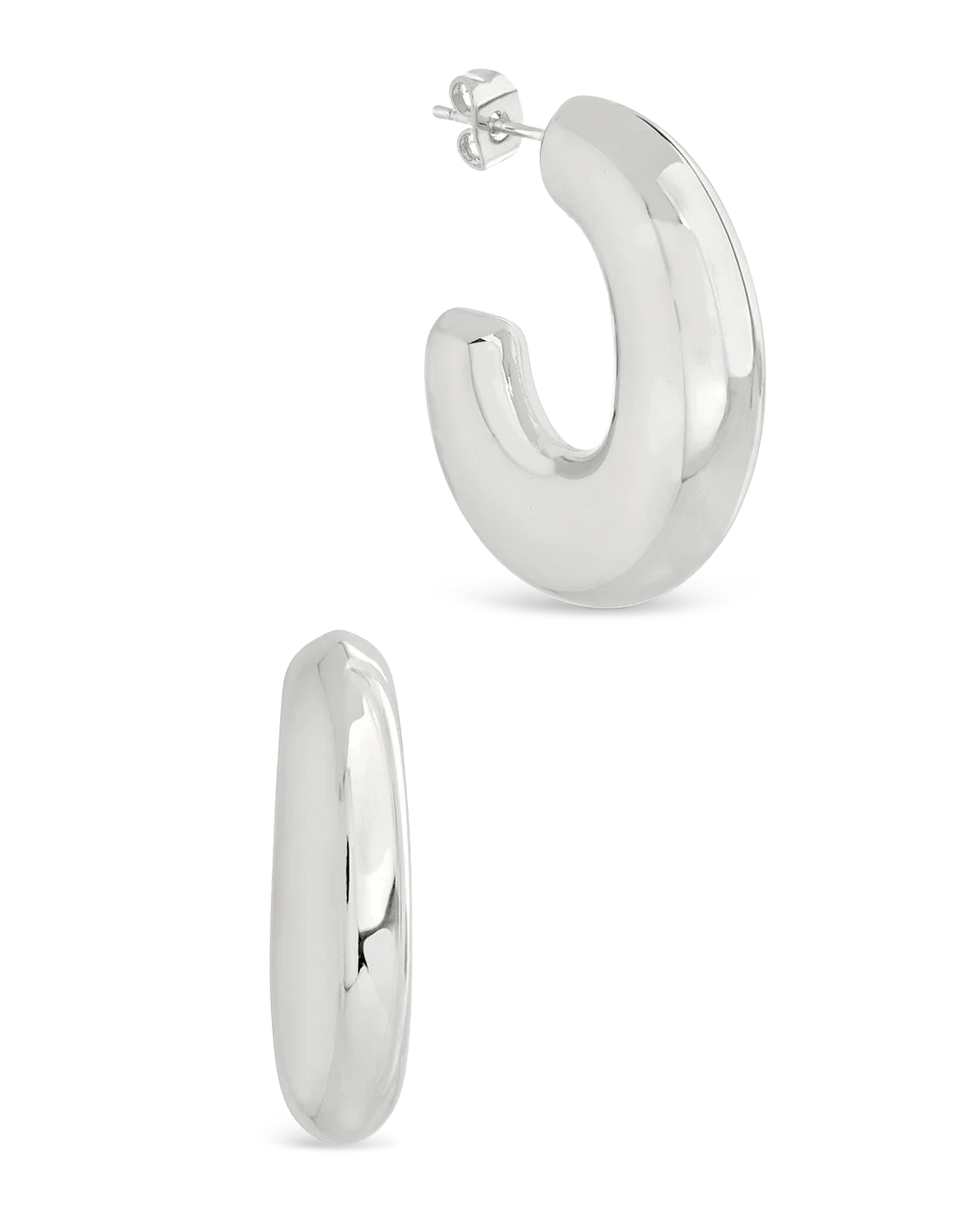 Avril Elongated Chunky Hoop Earrings