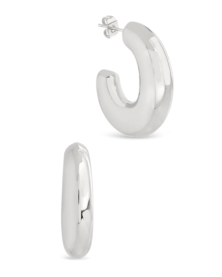 Avril Elongated Chunky Hoop Earrings