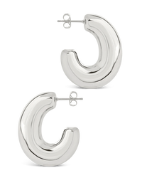 Avril Elongated Chunky Hoop Earrings