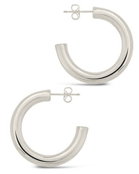 Rory Polished Tube Hoop Earrings - Sterling Forever