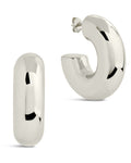 Wynonna Polished Tube Hoop Earrings - Sterling Forever