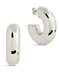 Wynonna Polished Tube Hoop Earrings - Sterling Forever