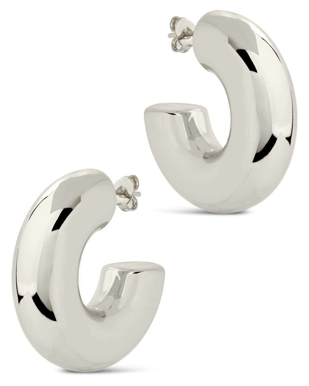 Wynonna Polished Tube Hoop Earrings - Sterling Forever