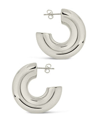 Wynonna Polished Tube Hoop Earrings - Sterling Forever