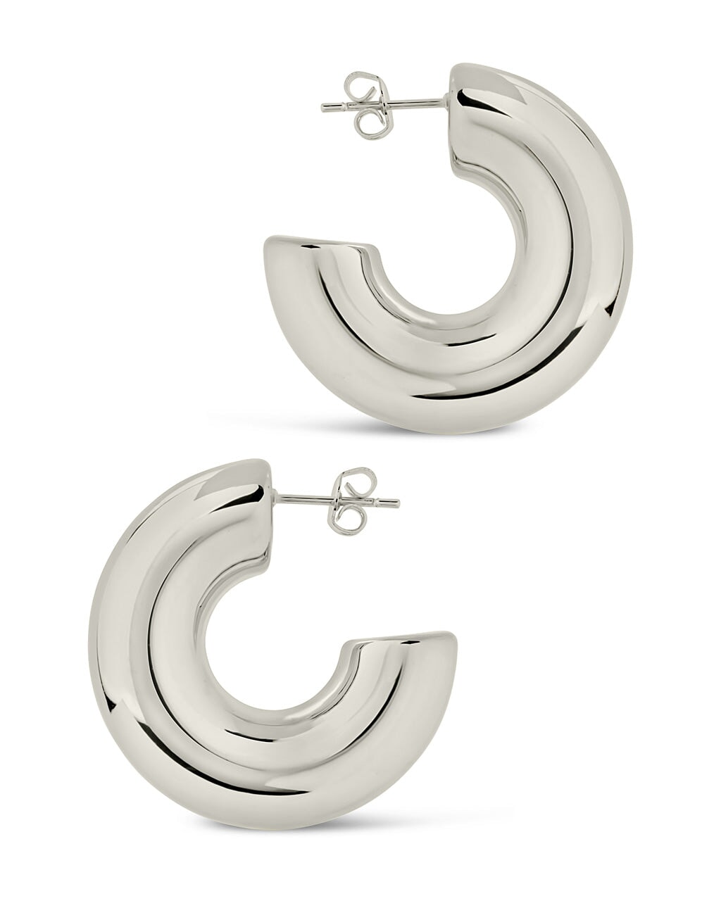 Wynonna Polished Tube Hoop Earrings - Sterling Forever
