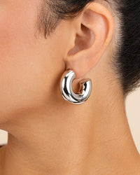 Wynonna Polished Tube Hoop Earrings - Sterling Forever