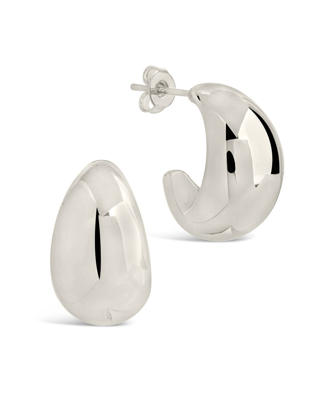 Eclipse Hoops Earring Sterling Forever Silver 0.75" 