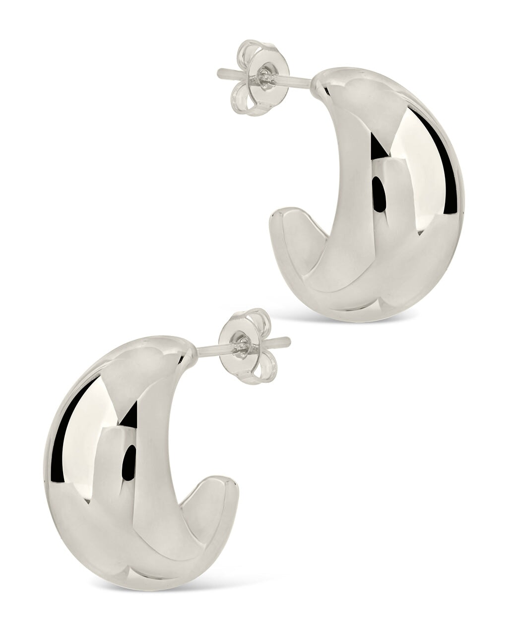 Eclipse Polished Hoop Earrings - Sterling Forever