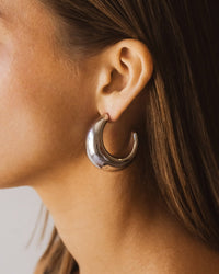 Eclipse Polished Hoop Earrings - Sterling Forever