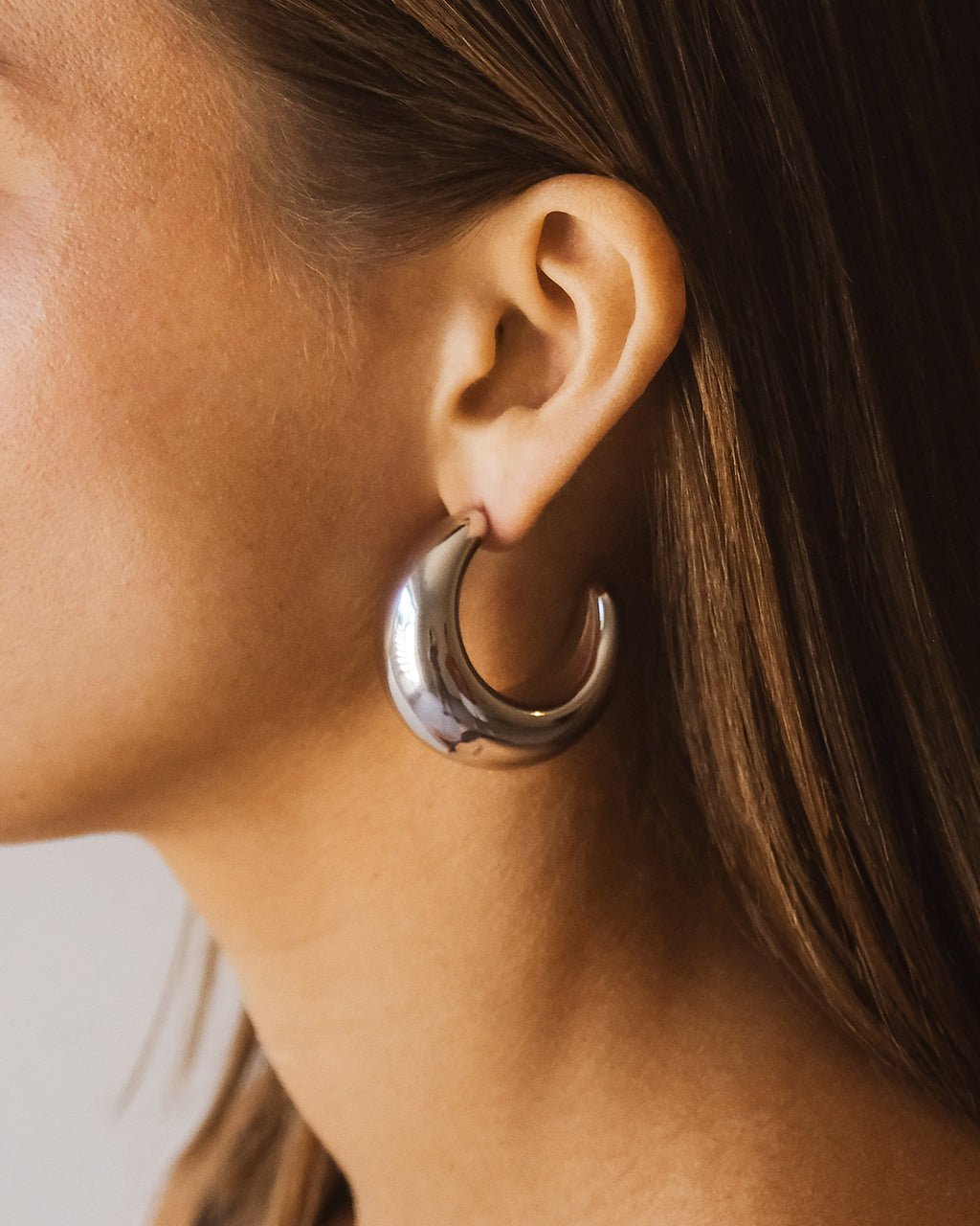 Eclipse Polished Hoop Earrings - Sterling Forever