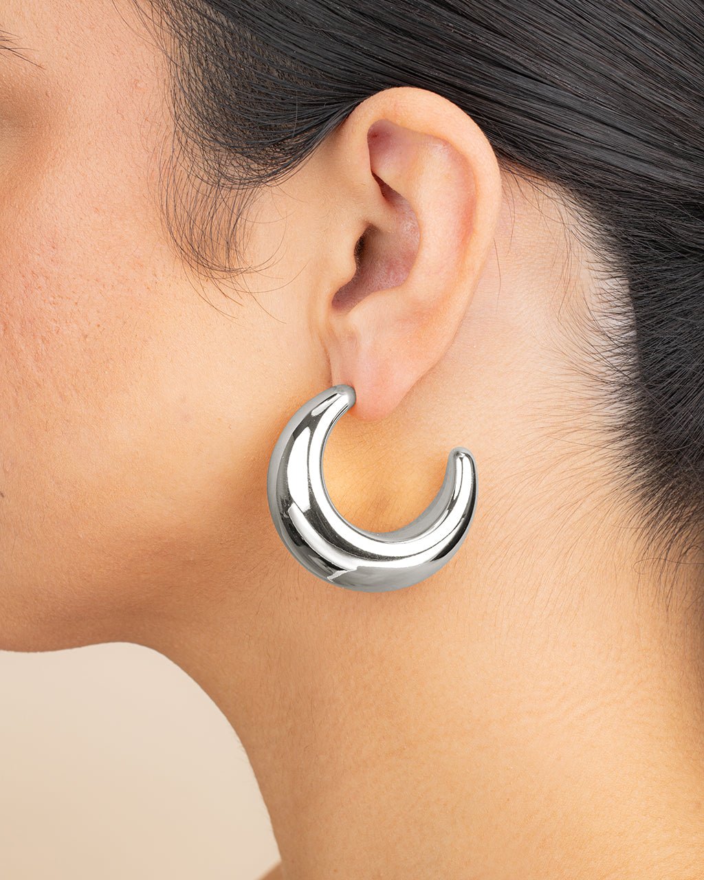 Eclipse Polished Hoop Earrings - Sterling Forever