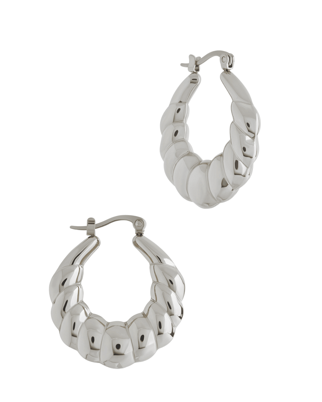 Piper Twisted Polished Hoop Earrings - Sterling Forever