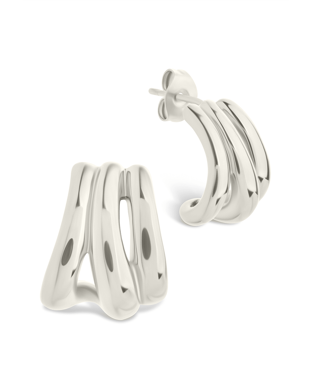 Triple Row Beatrix Statement Hoop - Sterling Forever