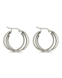 Triple Circle Lilibet Hoops - Sterling Forever
