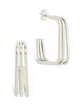 Square Prong Davina Hoop - Sterling Forever