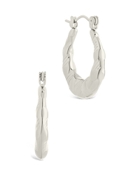 Amaryllis Brushed Hollow Hoop Earrings