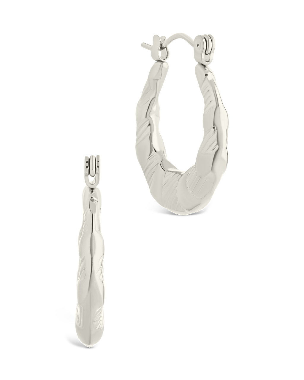 Amaryllis Brushed Hollow Hoop Earrings
