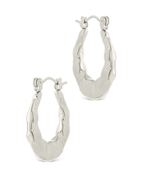 Amaryllis Brushed Hollow Hoop Earrings