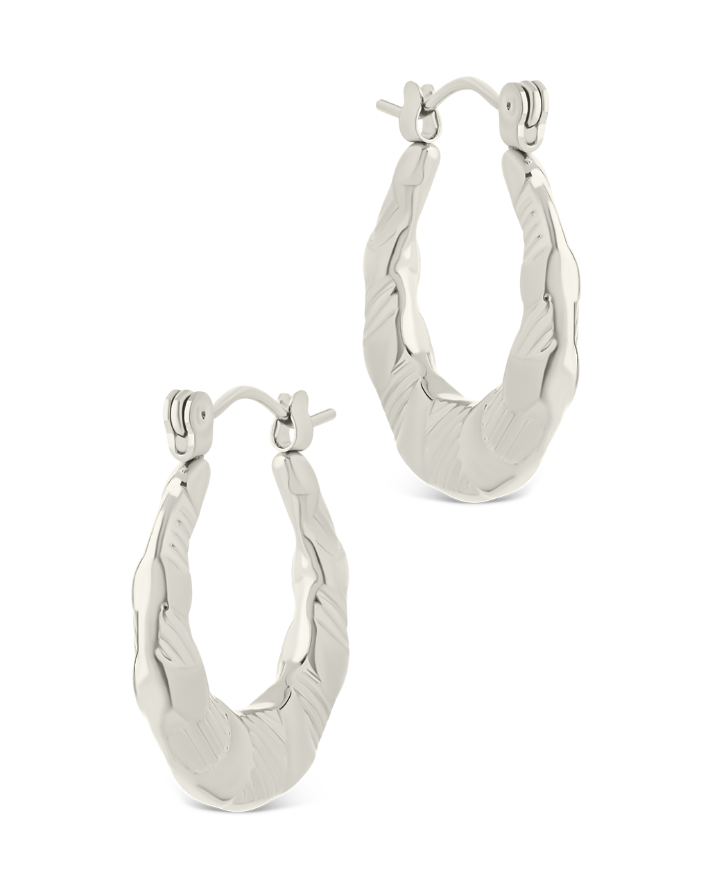 Amaryllis Brushed Hollow Hoop Earrings