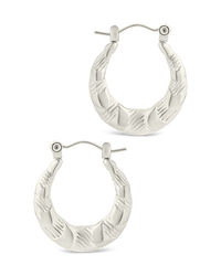 Amaryllis Brushed Hollow Hoop Earrings