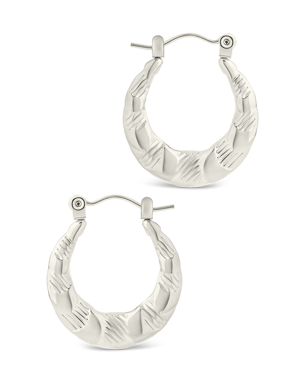 Amaryllis Brushed Hollow Hoop Earrings