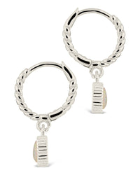 Meredith Braided Opal Heart Drop Hoop Earrings - Sterling Forever