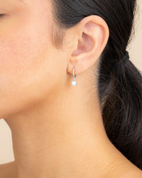 Meredith Braided Opal Heart Drop Hoop Earrings - Sterling Forever