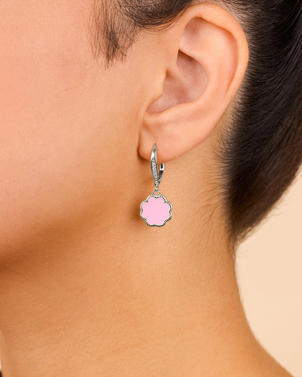 Rose Petal Short Drop Earrings