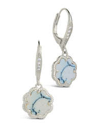 Rose Petal Short Drop Earrings Earring Sterling Forever Silver White Turquoise 