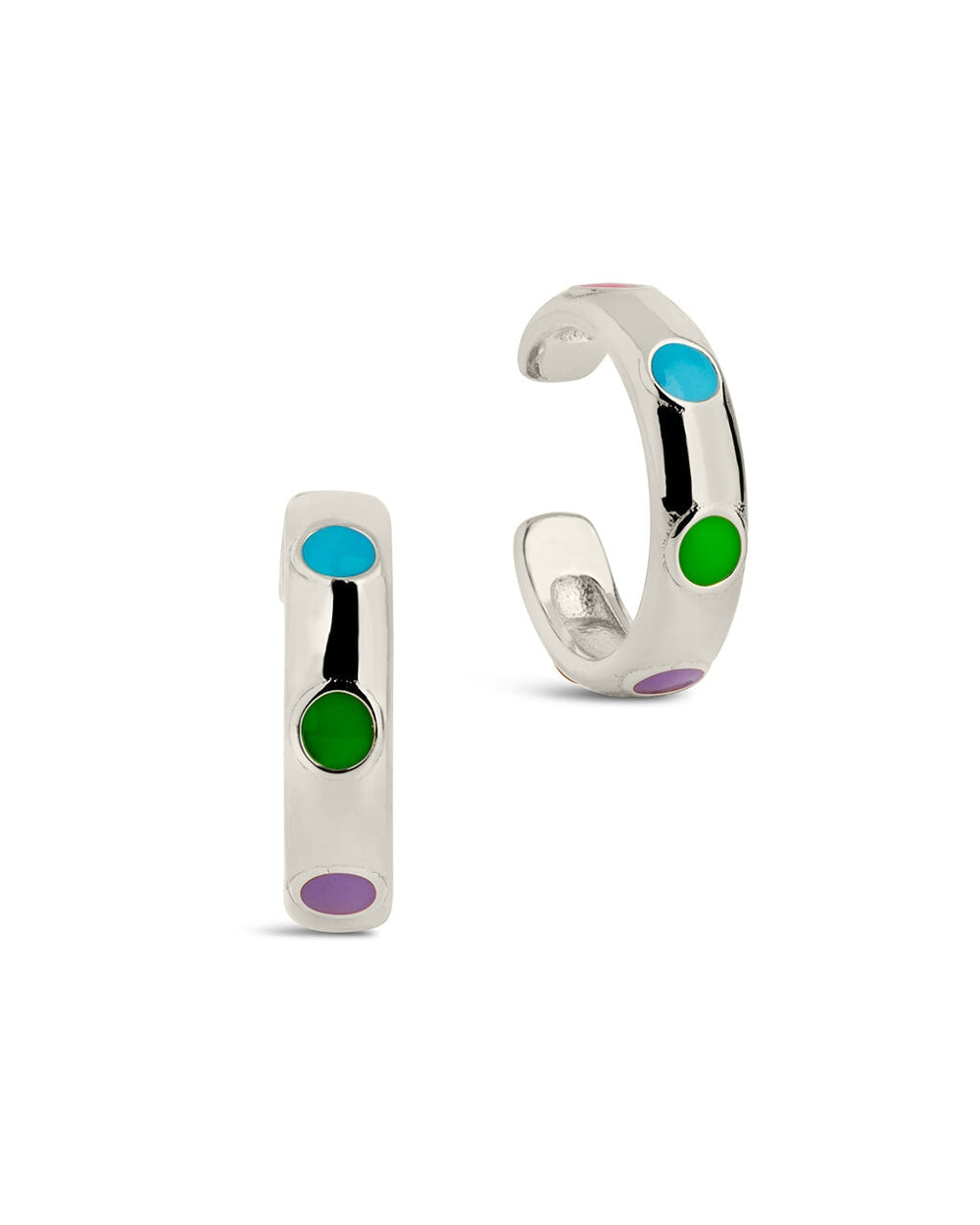 Sterling Silver Truvy Enamel Ear Cuff Set of 2 Earring Sterling Forever Silver 