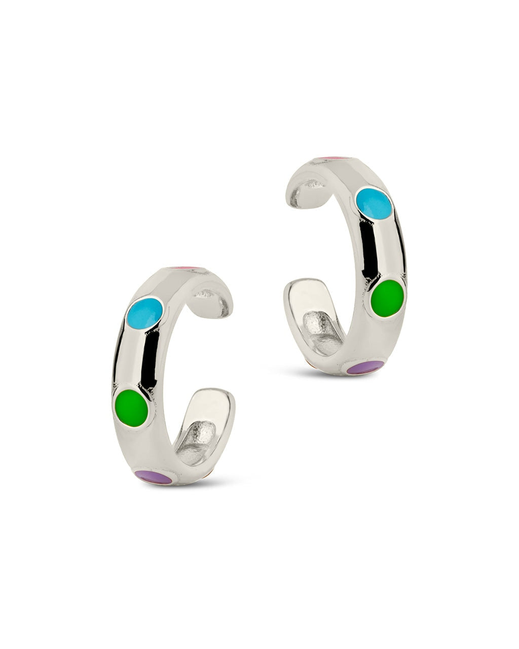 Sterling Silver Truvy Enamel Ear Cuff Set of 2 Earring Sterling Forever 