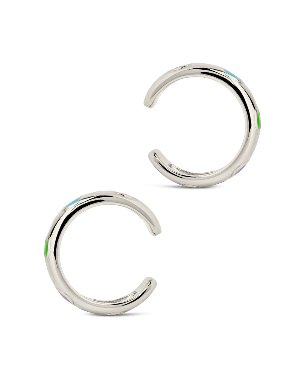 Sterling Silver Truvy Enamel Ear Cuff Set of 2 Earring Sterling Forever 