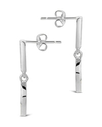 Valeria CZ & Moonstone Crescent Drop Stud Earrings - Sterling Forever