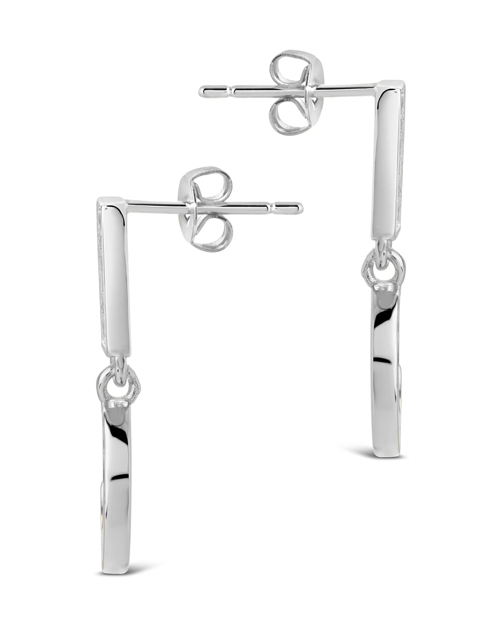 Valeria CZ & Moonstone Crescent Drop Stud Earrings - Sterling Forever