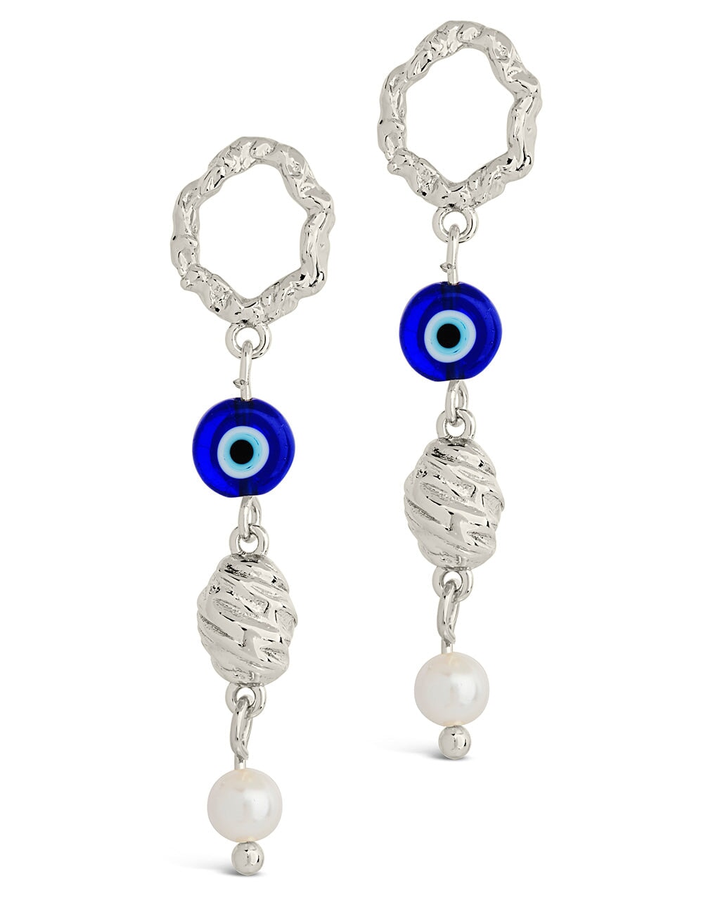 Sibyl Pearl & Evil Eye Drop Stud Earrings Earring Sterling Forever 