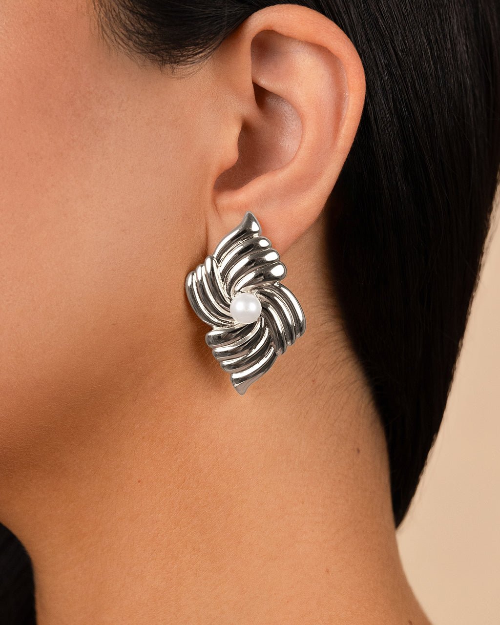 Fantaise Pearl Statement Stud Earrings - Sterling Forever