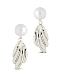 Chérie Pearl Shell Drop Stud Earrings - Sterling Forever