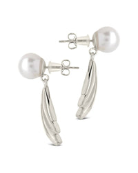 Chérie Pearl Shell Drop Stud Earrings - Sterling Forever
