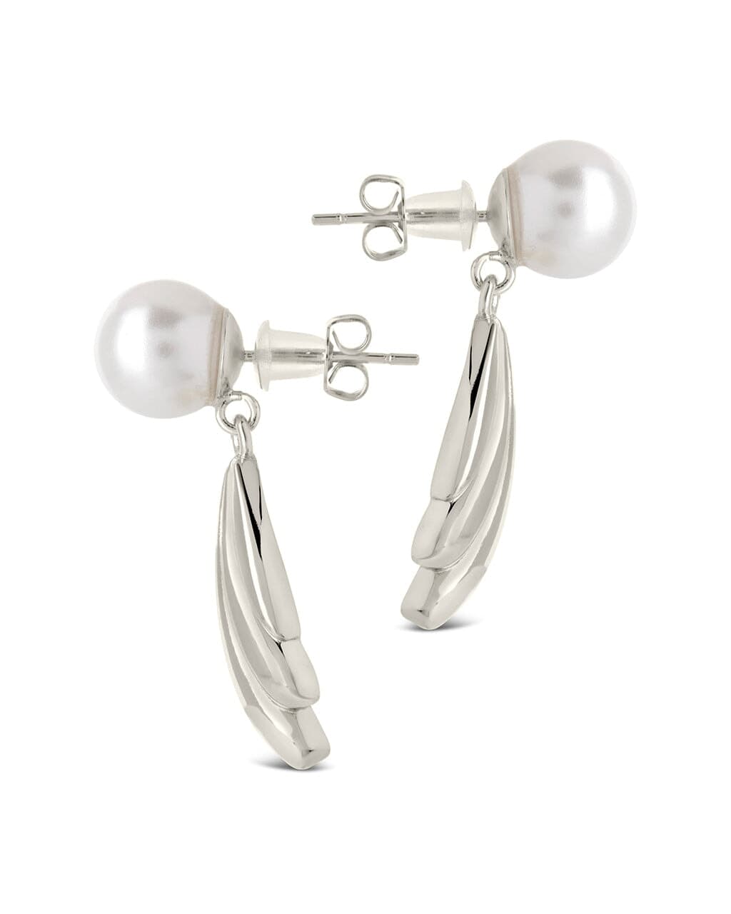 Chérie Pearl Shell Drop Stud Earrings - Sterling Forever