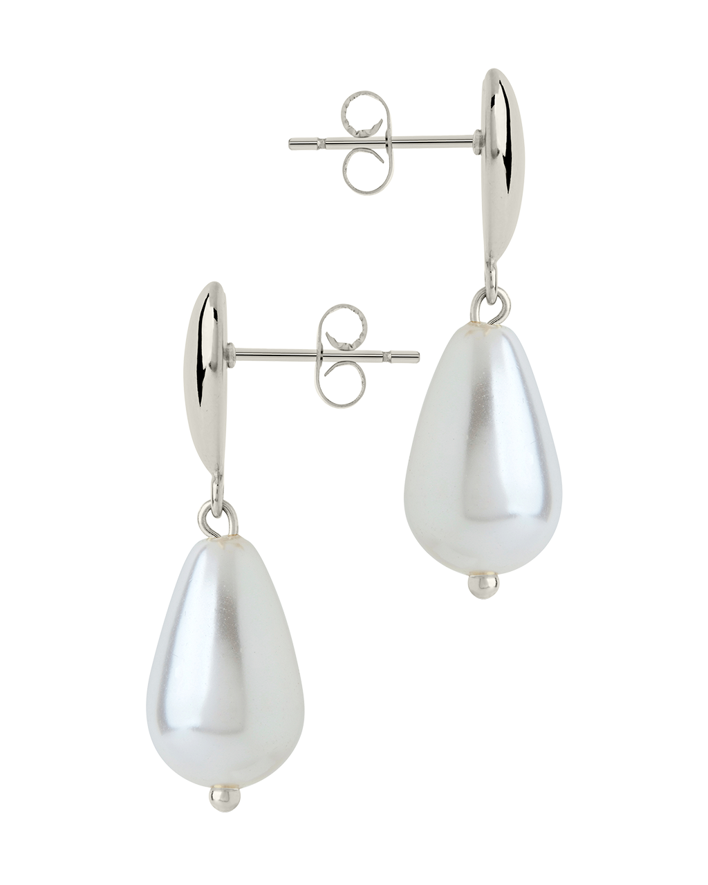 Josephine CZ Heart & Pearl Drop Earrings