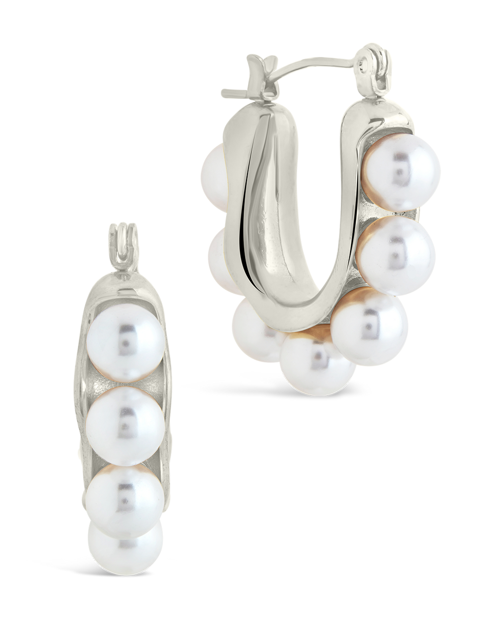 River Chunky Pearl Hoop Earrings