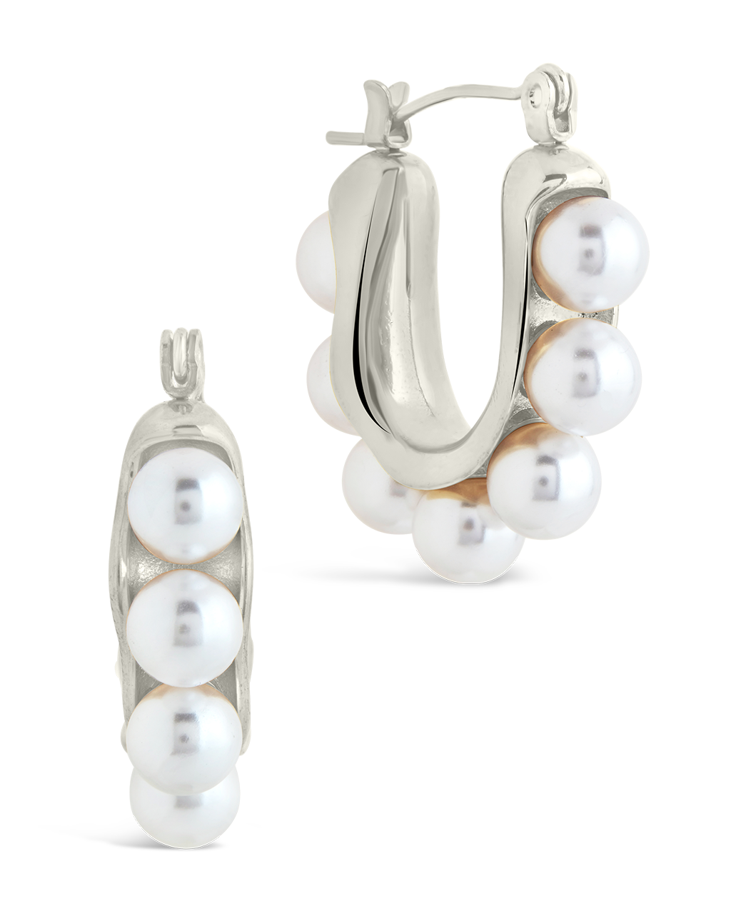 River Chunky Pearl Hoop Earrings