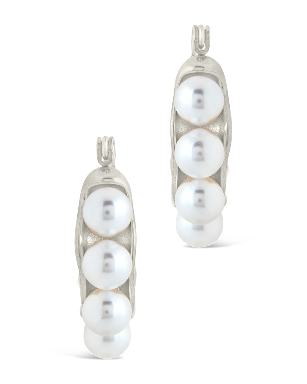 River Chunky Pearl Hoop Earrings