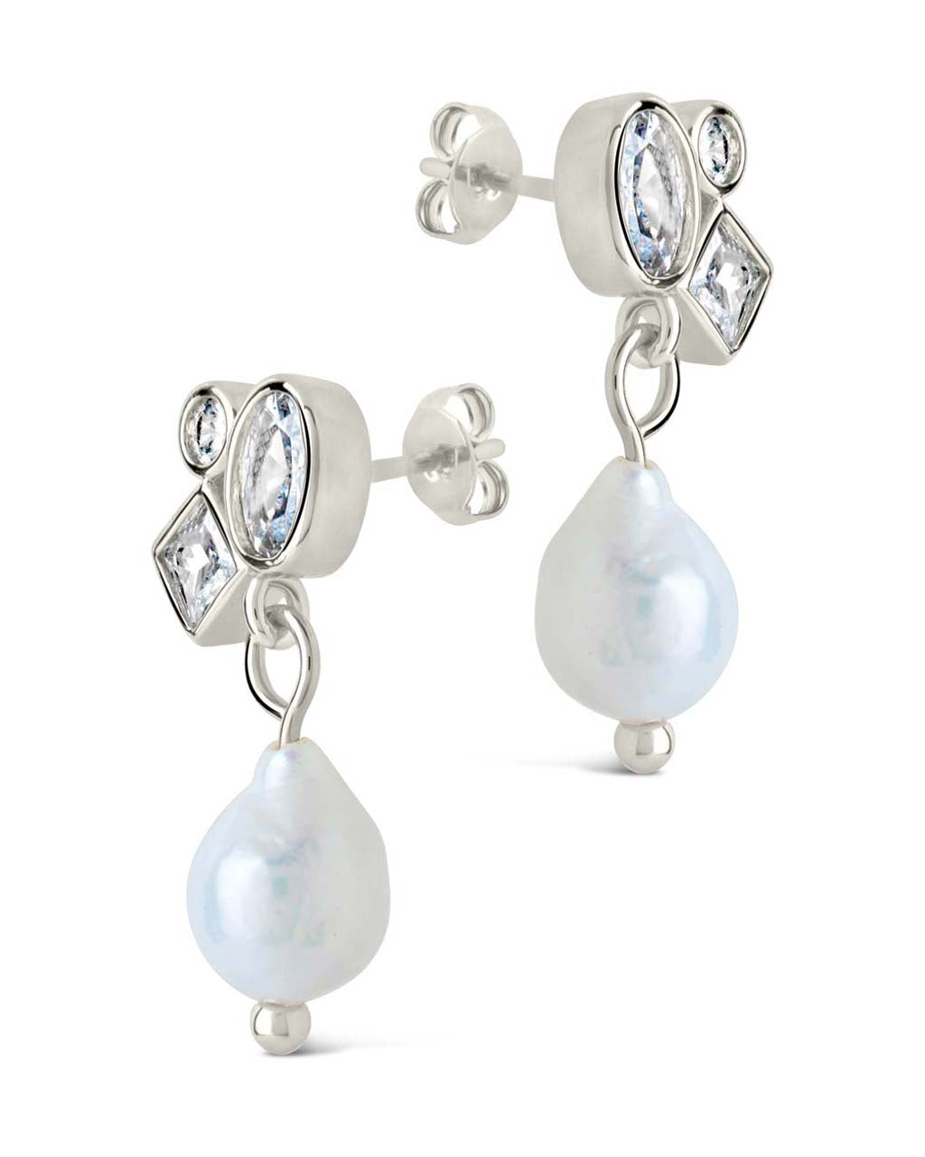 Penny CZ & Pearl Cluster Studs