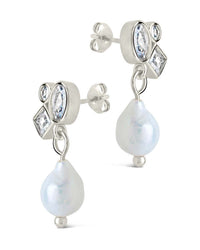 Penny CZ & Pearl Cluster Studs - Sterling Forever